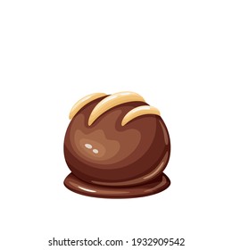 Chocolate candy cartoon vector icon. Chocolate sweets illustration for ad design confectionery shop