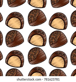 chocolate candy chips dessert seamless pattern