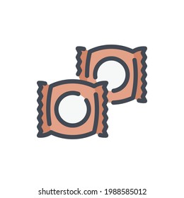 Chocolate candy color line icon. Choco sweets vector outline colorful sign.
