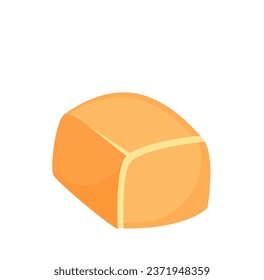 Chocolate candy concept. Sweet food, dessert and delicacy. White chocolate bar. Sweetness and confectionery, pastry. Template and layout. Cartoon flat vector illustration isolated on white background