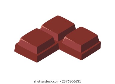 Chocolate candy concept. Sweet and pastry product, dessert and delicacy. Sticker for social networks and messengers. Cartoon flat vector illustration isolated on white background