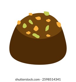 Chocolate candy with decoration. Vector illustration