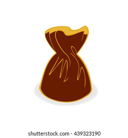 Chocolate candy, chocolate dessert. Vector illustration isolated on white background.