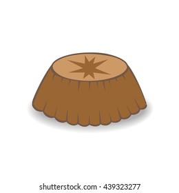 Chocolate candy, chocolate dessert. Vector illustration isolated on white background.