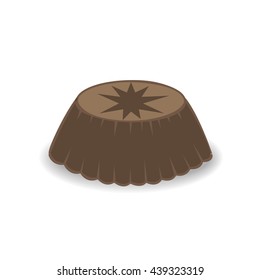 Chocolate candy, chocolate dessert. Vector illustration isolated on white background.
