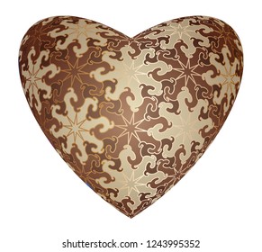 Chocolate candy in the form of heart.