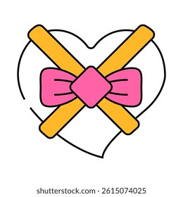 chocolate candy gift box in heart shape line icon vector. chocolate candy gift box in heart shape sign. isolated symbol illustration
