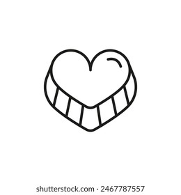 Chocolate candy heart icon. Simple chocolate candy heart icon for social media, app, and web design. Vector illustration