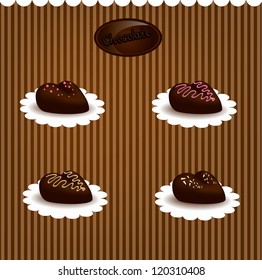 Chocolate candy hearts set