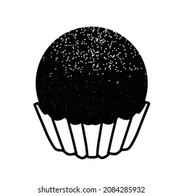ilustración en blanco y negro de un icono de chocolate