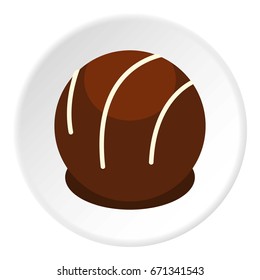 Chocolate candy icon in flat circle isolated vector illustration for web