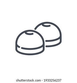 Chocolate candy line icon. Choco sweets vector outline sign.
