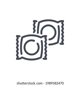 Chocolate candy line icon. Choco sweets vector outline sign.