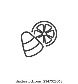 Chocolate candy line icon. linear style sign for mobile concept and web design. Truffle chocolate candy outline vector icon. Symbol, logo illustration. Vector graphics