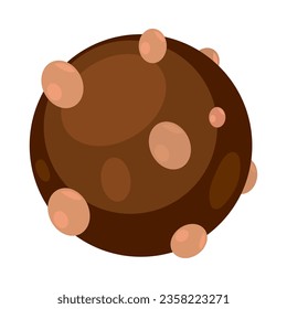 caramelo de chocolate con icono de nueces vector aislado