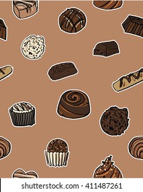chocolate candy. pattern