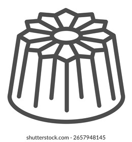 Caramelo del chocolate con la forma del icono de la línea de la flor de la estrella, concepto de los dulces del desierto. Gráficos de Vector. Signo del caramelo en el fondo blanco, icono del estilo del contorno para el móvil o el Diseño web