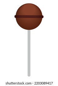 chocolate candy in stick mockup icon