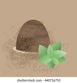 Chocolate candy. Truffle. Vector illustration of chocolate desserts.