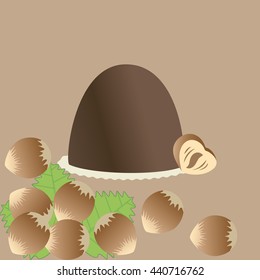 Chocolate candy. Truffle. Vector illustration of chocolate desserts.