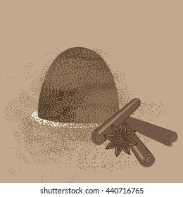 Chocolate candy. Truffle. Vector illustration of chocolate desserts.