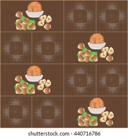 Chocolate candy. Truffle. Vector illustration of chocolate desserts.