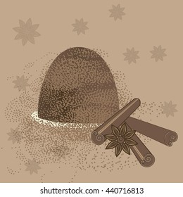 Chocolate candy. Truffle. Vector illustration of chocolate desserts.