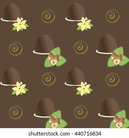 Chocolate candy. Truffle. Vector illustration of chocolate desserts.