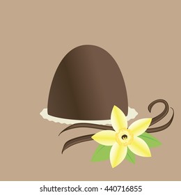 Chocolate candy. Truffle. Vector illustration of chocolate desserts.
