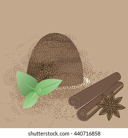 Chocolate candy. Truffle. Vector illustration of chocolate desserts.