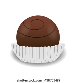 Chocolate candy . Vector illustration isolated on white background.