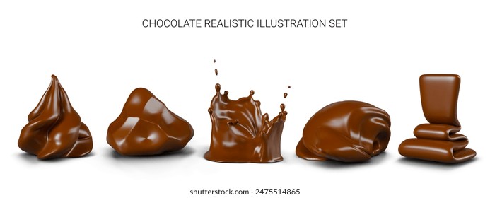 Chocolate candy, whipped cream, stream, crown splash, butter, syrup, frosting
