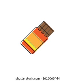 Chocolate candy in wrap vector icon symbol food isolated on white background