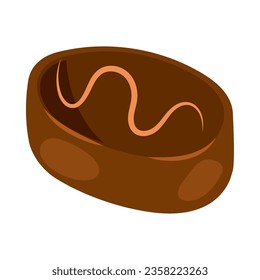 chocolate caramel cream icon isolated vector