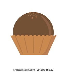 Chocolate with caramel flakes in a cup
