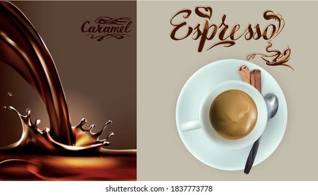 chocolate caramel food hot cocoa illustration 3d render