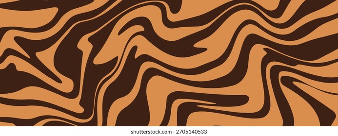 Padrão de caramelo de chocolate com espiral de café e textura de creme no vetor bg. Fundo abstrato inspirado no doce de cacau derretido e suave sobremesa fluxo.