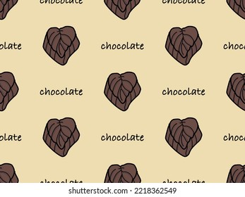 Caricatura de chocolate con un patrón ininterrumpido sobre fondo amarillo