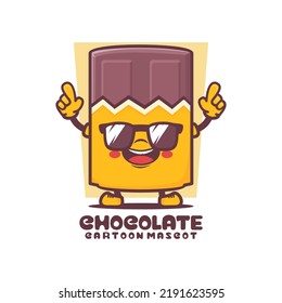 mascota de dibujos animados de chocolate. ilustración de vector alimentario. aislado en un fondo blanco