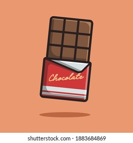 Chocolate Cartoon Vector Icon Illustration. Flat Cartoon Style Suitable for National Bittersweet Chocolate Day.