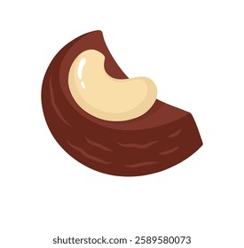 Chocolate cashew cookies Indonesian traditional peanut cookies for Eid Al Fitr. Cartoon vector illustration isolated on white background