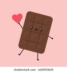 Chocolate character design. Chocolate vector. Heart symbol vector.