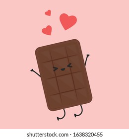 Chocolate character design. Chocolate vector. Heart symbol vector.