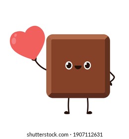Diseño de carácter chocolate. Vector de chocolate. Símbolo del corazón vector.
