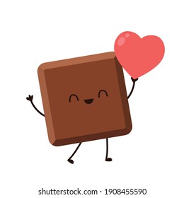 Chocolate character design. Chocolate vector. Heart symbol vector.