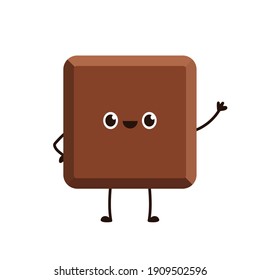 Chocolate character design. Chocolate vector. chocolate on white background.