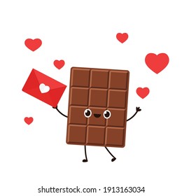 Diseño de carácter chocolate. Vector de chocolate. chocolate con fondo blanco. Letra vector de amor.