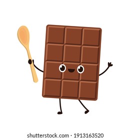 Chocolate character design. Chocolate vector. chocolate on white background.