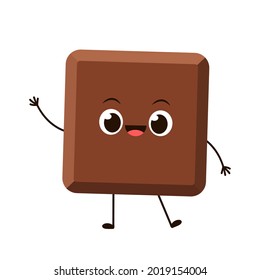 Chocolate character design. Chocolate vector. chocolate on white background. chocolate bar vector.