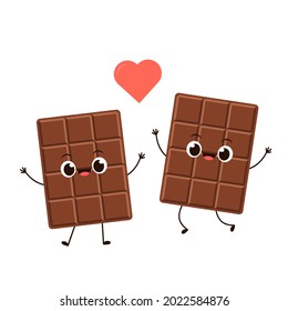 Chocolate character design. Chocolate vector. chocolate on white background. chocolate bar vector.